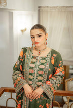 Most Hit 3-Piece Digital Shamoz Silk Suit | Heavy Embroidered Edition