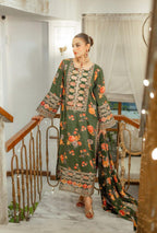Most Hit 3-Piece Digital Shamoz Silk Suit | Heavy Embroidered Edition