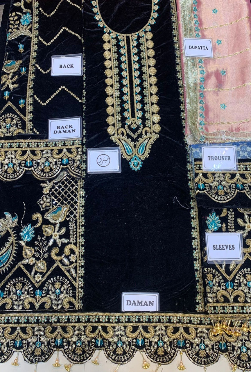 Premium Velvet Embroidery Collection | With Mysori Dupatta | 3-Piece Unstitched