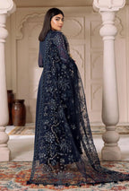 Premium Chiffon Unstitched with Net Dupatta & Satin Silk Trouser