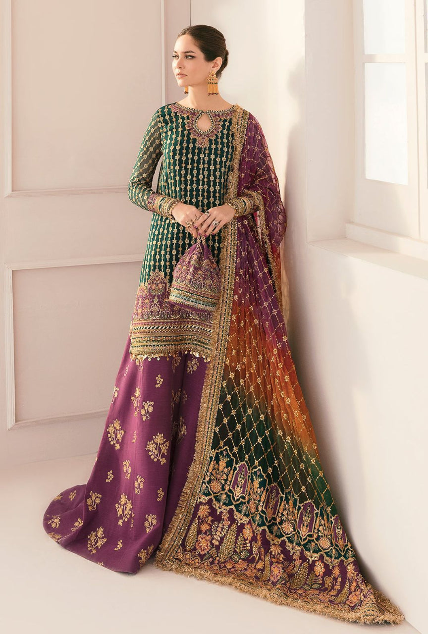 Luxury Organza Unstitched Replica | Full Heavy Embroidered | 3-Piece Suit
