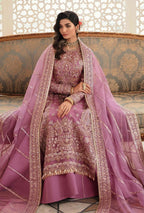 Premium Organza Embroidered Ensemble with Daman Patch & Silk Trouser