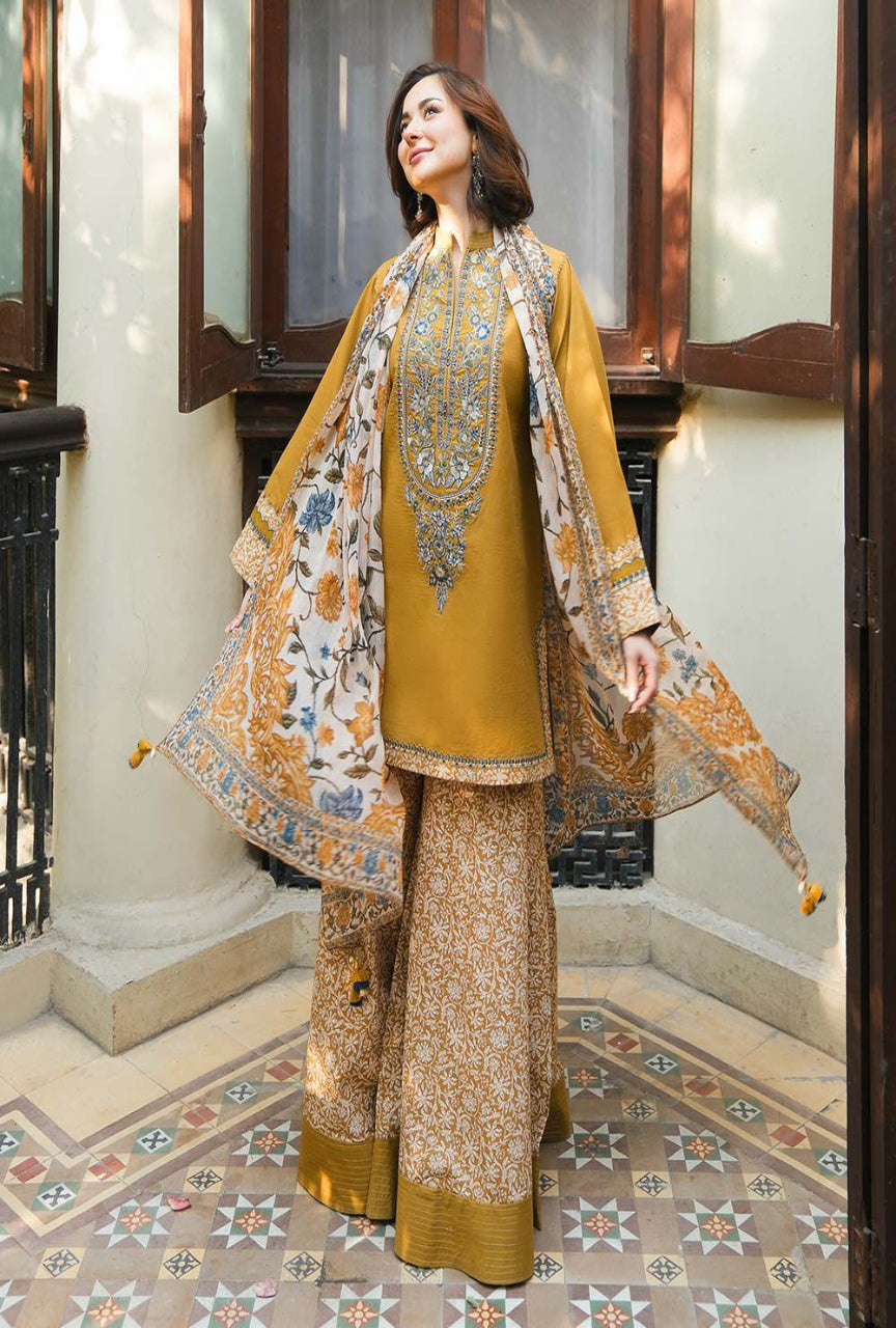 Premium Khaddar Heavy Embroidered 3 PC With Printed Khaddar Dupatta