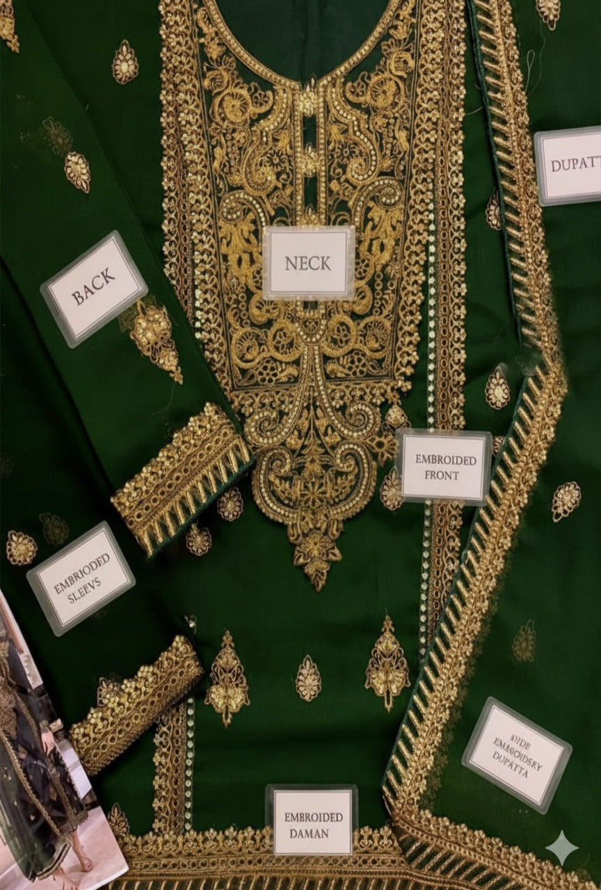 Luxury Heavy Embroidered Chiffon 3Pc Suit | Repeat Arrival