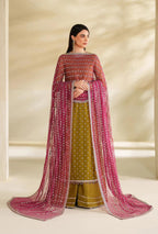 Unstitched Chiffon Suit with Sequence Work & Malai Trouser