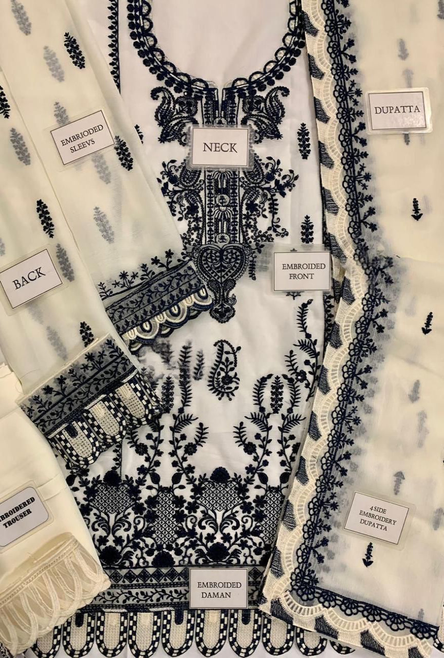 Most Hit Chiffon Heavy Embroidered Spengle Work 3PC Suit