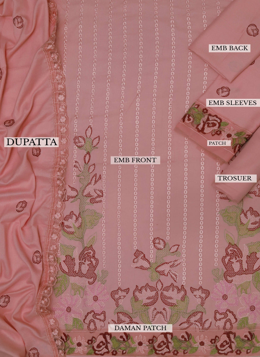 Maria B Dhanak Collection – Luxury Embroidered 3-Piece Suit with Wool Shawl (Ready to Wear)