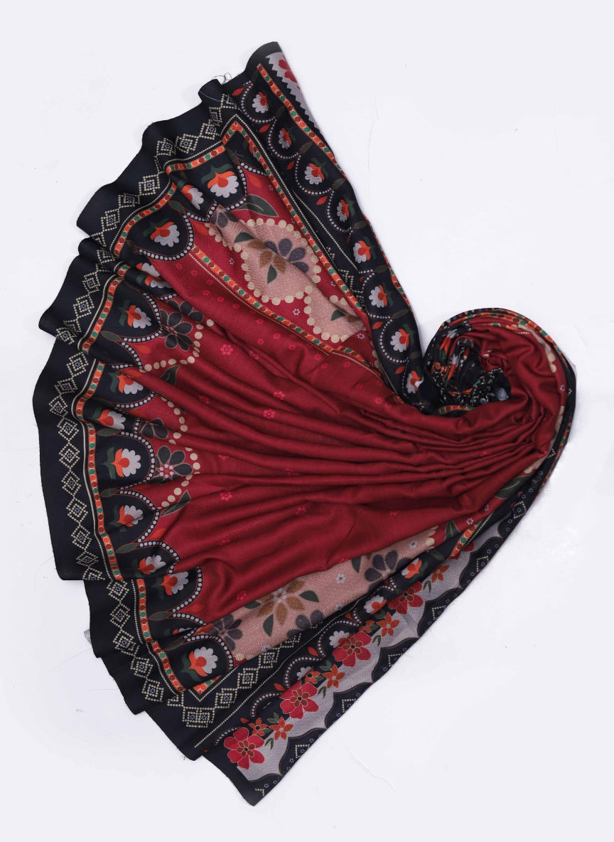 Maria B Dhanak Collection – Luxury Embroidered 3-Piece Suit with Digital Print Wool Shawl
