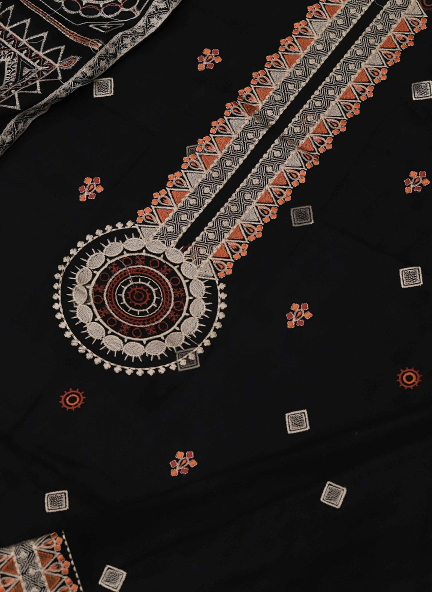 Premium Organza Chikan Kari Embroidered Dress