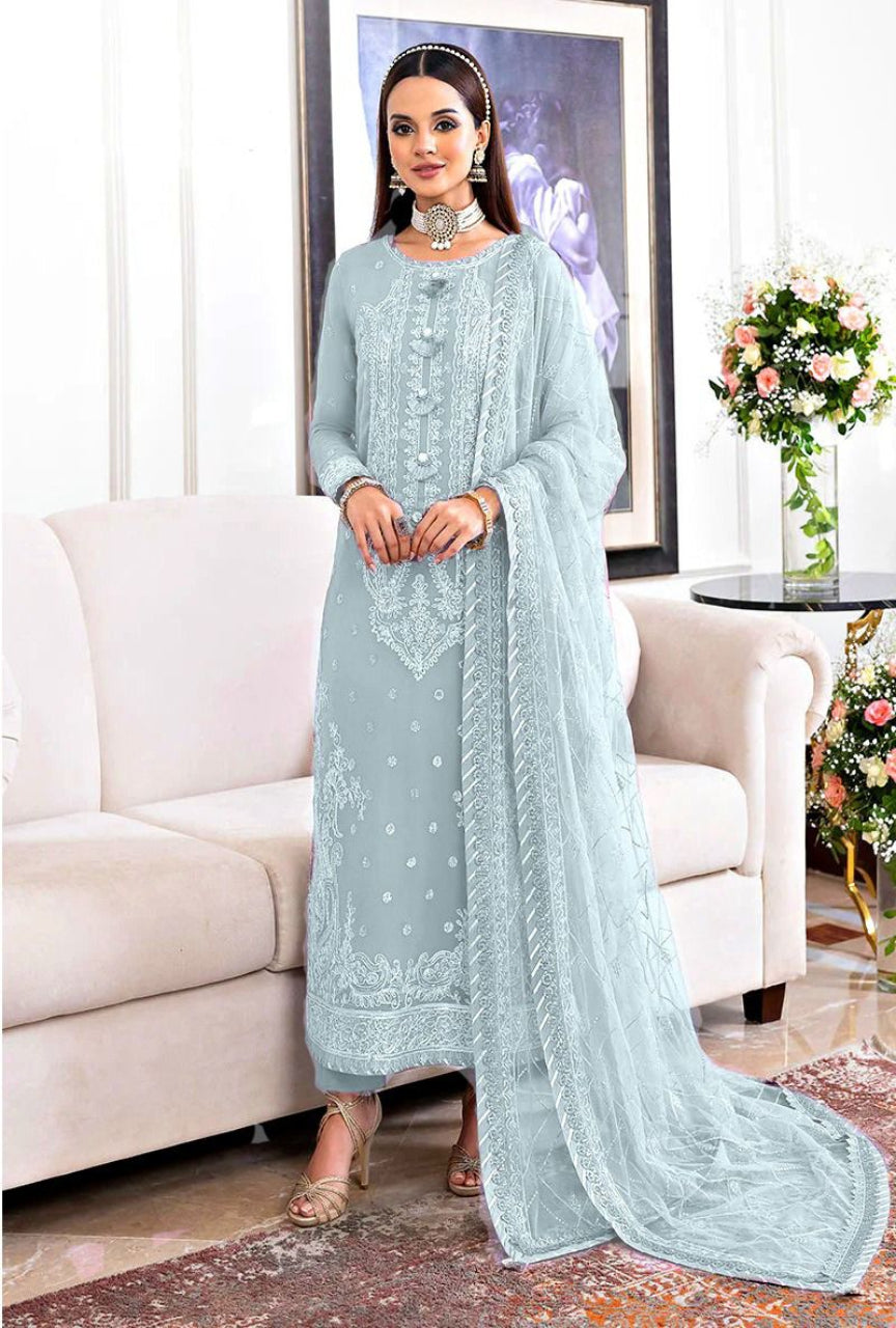 Luxury Fully Embroidered Spangle Work Suit