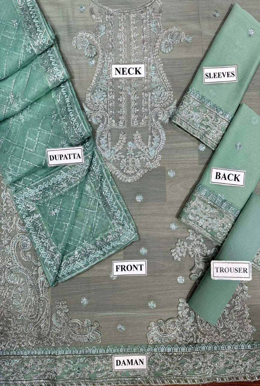 Luxury Fully Embroidered Spangle Work Suit