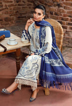 3 Piece Unstitched Heavy Embroidered Dhanak Suit with Wool Shawl