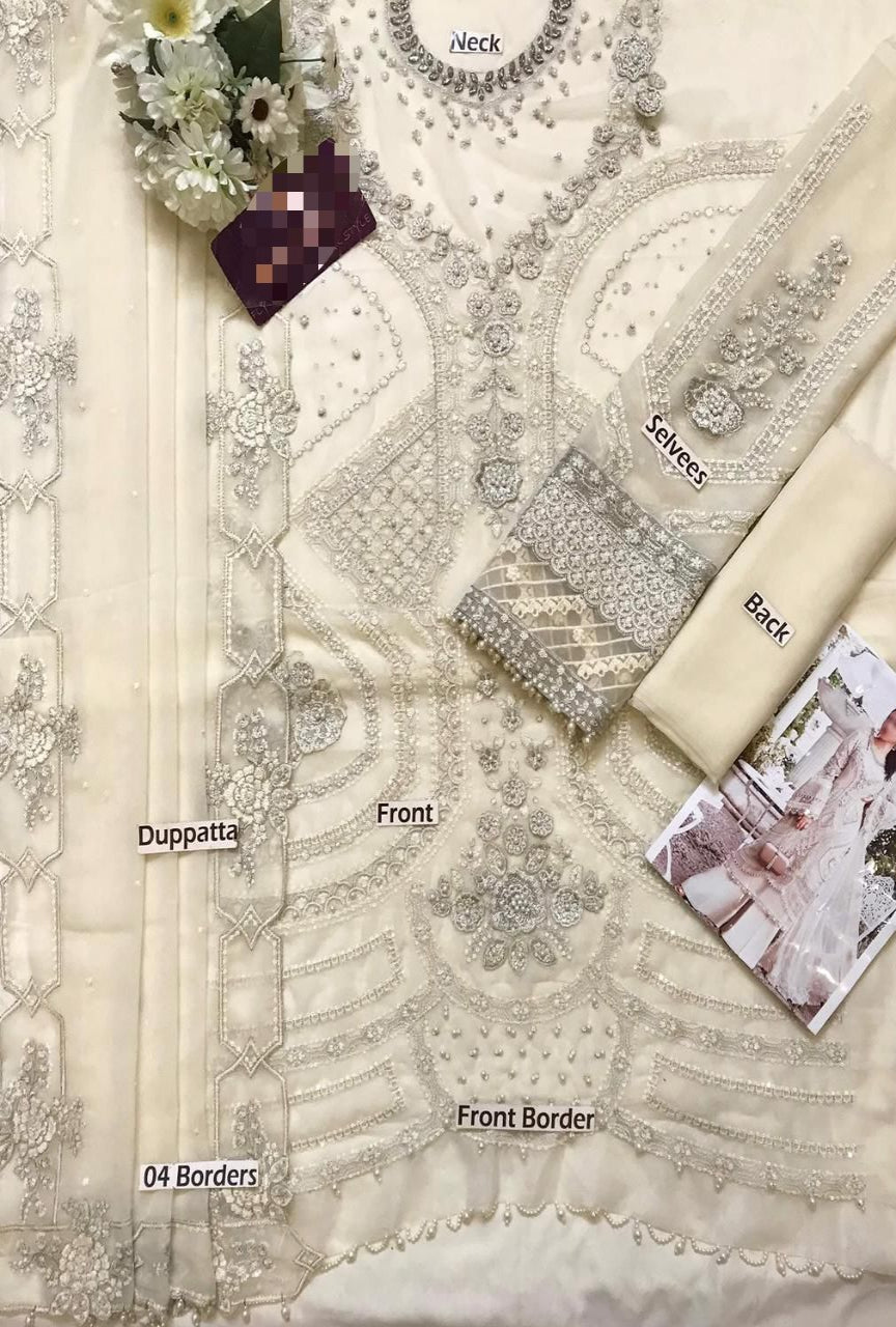 Unstitched Embroidered Chiffon Suit"24