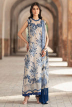 Premium Khaddar Digital Printed Suit with Heavy Embroidered Organza Patches