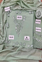 Luxury Chiffon Embroidered Suit with Heavy Adda Work