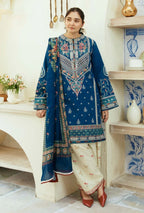 Unstitched Heavy Embroidered Lawn Suit 3 Piece With Printed cotton Lawn Dupatta