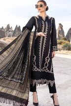 3 Piece Unstitched Heavy Embroidered Dhanak Suit with Dhanak Printed Shawl