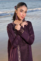 Unstitched 3 PEC Fully Embroidered Dhanak Suit with Heavy Emb Dhanak Wool Shawl