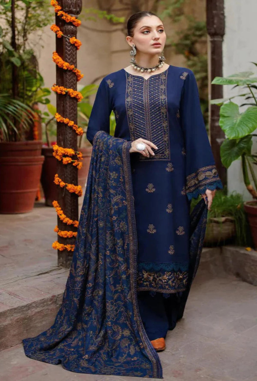 3PC Embroidered Shirt With Heavy Embroidered Dhanak Shawl