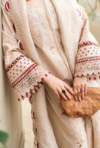 Unstitched 3 Piece Fully Embroidered Chickan Kari Lawn Suit With Emb Cotton Net Dupatta