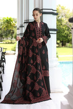 Unstitched 3 Piece Fully Embroidered Dhanak Suit with Embroidered Dhanak Shawl