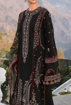 Unstitched 3 Piece Fully Embroidered Dhanak Suit with Printed Woolen Shawl