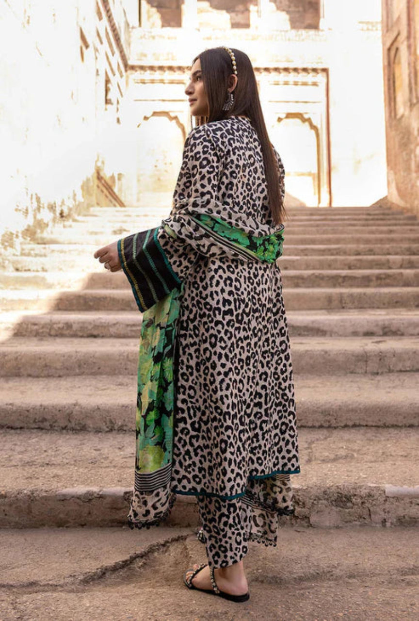 Unstitched 3 Piece Digital Printed Lawn Suit with Printed Lawn Dupatta