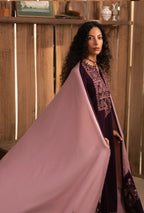 Unstitched 3 Piece Embroidered Dhanak Suit with Embroidered Dhanak Shawl