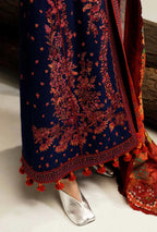 Unstitched 3 Piece Fully Embroidered Dhanak Suit with Printed Woolen Shawl