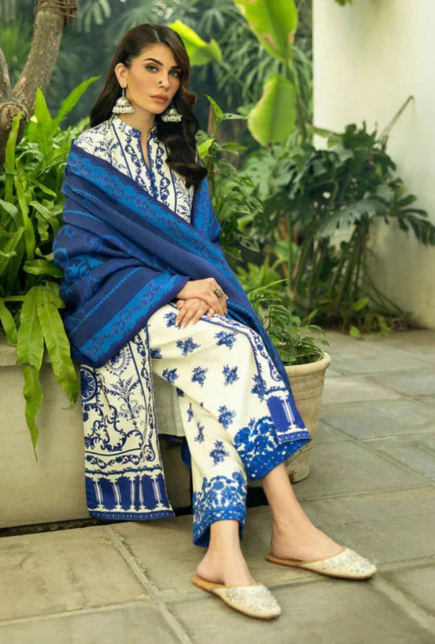 Unstitched 3 Piece Digital Printed Lawn Suit with Printed Lawn Dupatta