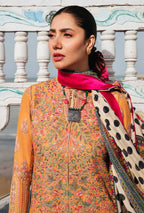 Unstitched 3 Piece Fully Embroidered Dhanak Suit with Printed Woolen Shawl