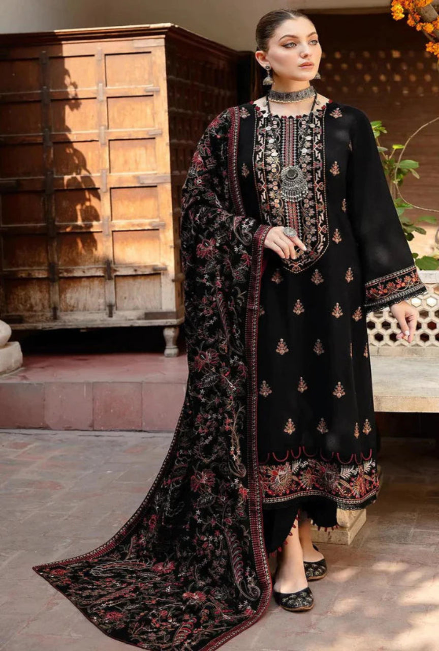 3PC Embroidered Shirt With Heavy Embroidered Dhanak Shawl