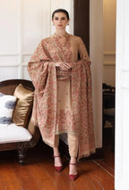 3 Piece Heavy Embroidered Dhanak Wool Suit ( Heavy Embroidered Wool Shawl )