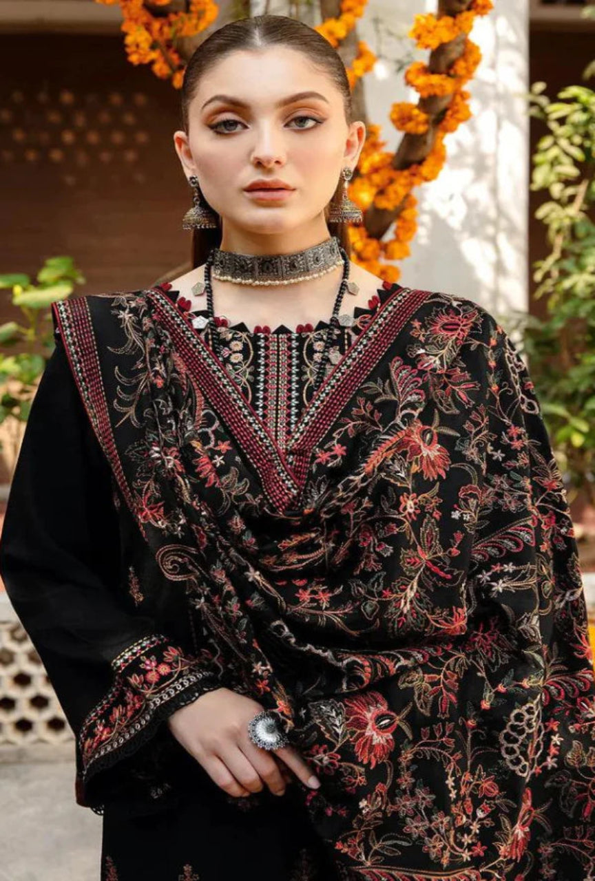 3PC Embroidered Shirt With Heavy Embroidered Dhanak Shawl