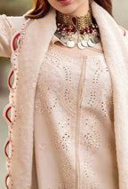 Unstitched 3 Piece Fully Embroidered Chickan Kari Lawn Suit With Emb Cotton Net Dupatta