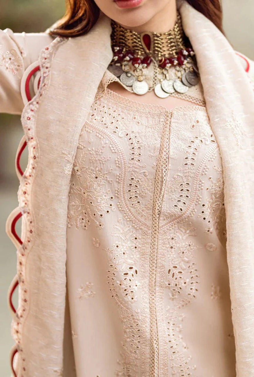 Unstitched 3 Piece Fully Embroidered Chickan Kari Lawn Suit With Emb Cotton Net Dupatta