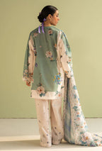 Unstitched 3 Piece Digital Printed Lawn Suit with Printed Polly Lawn Dupatta