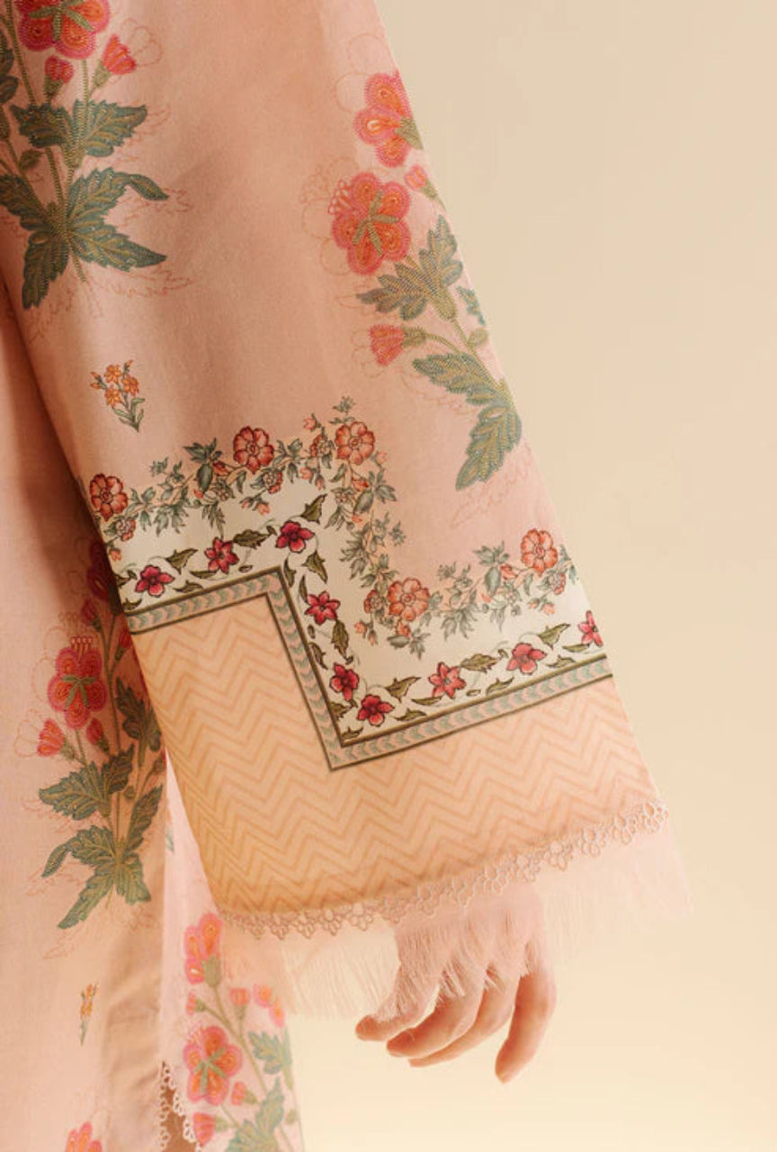 Unstitched 3 Piece Digital Printed Lawn Suit with Printed Polly Lawn Dupatta