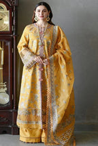 3PC Heavy Embroidered Lawn Suit Four Sided Embroidered Organza Dupatta