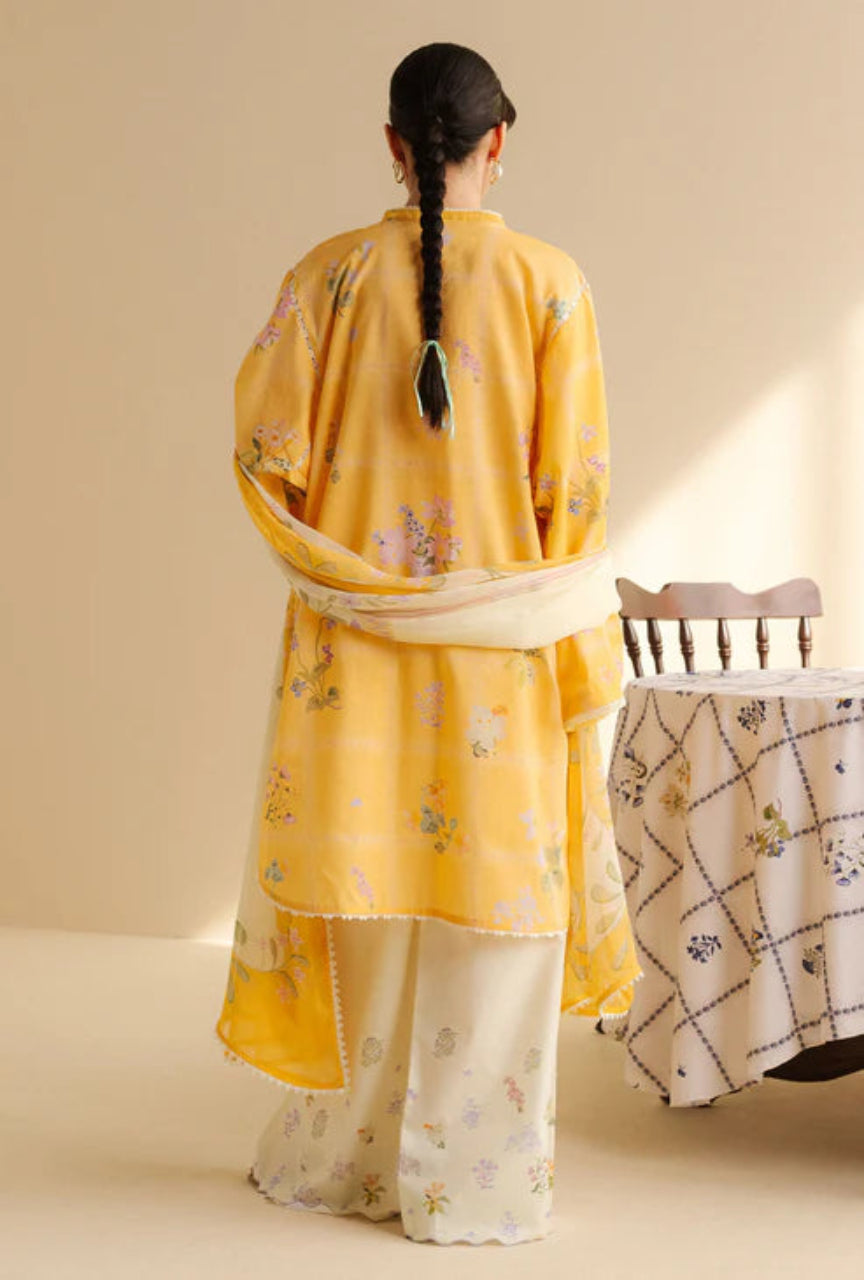 Unstitched 3 Piece Digital Printed Lawn Suit with Printed Polly Lawn Dupatta