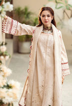 Unstitched 3 Piece Fully Embroidered Chickan Kari Lawn Suit With Emb Cotton Net Dupatta