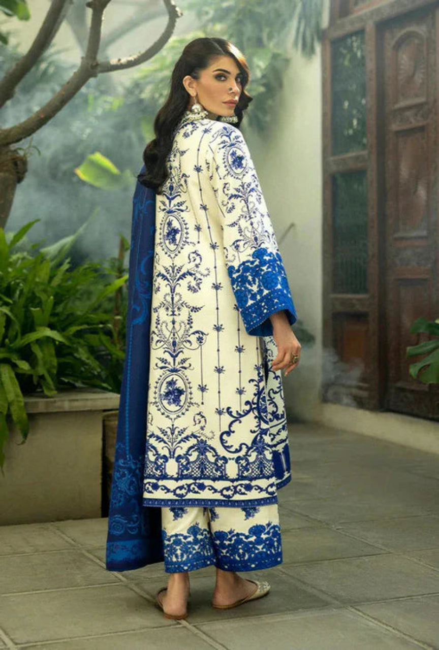 Unstitched 3 Piece Digital Printed Lawn Suit with Printed Lawn Dupatta