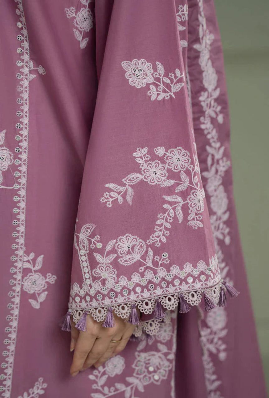 Unstitched 3 Piece Fully Embroidered Dhanak Suit with Embroidered Dhanak Shawl